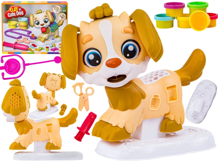 Kit créatif avec pâte à modeler – petit chien chez le vétérinaire et le styliste