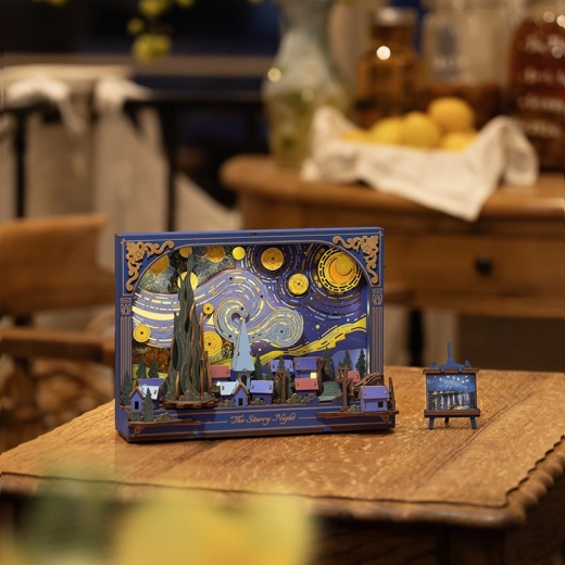 Scène 3D en couches avec support décoratif