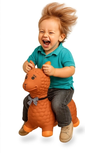 Animal sauteur lama HoppyDoo marron avec pompe