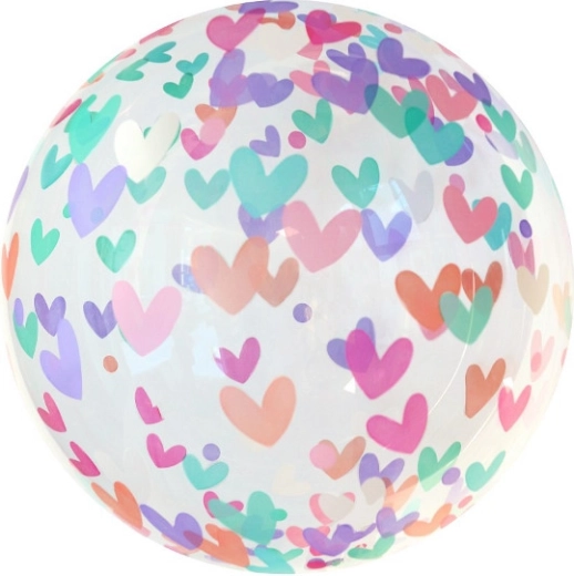 Ballon cristallin Aqua avec petits cœurs
