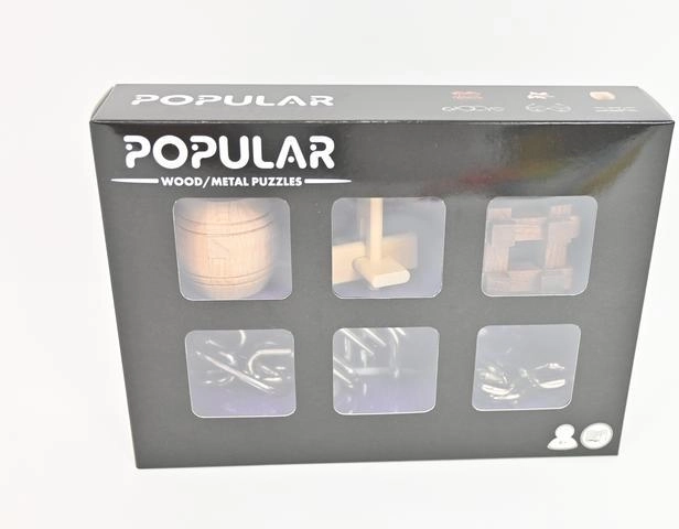 Woodyland Popular – lot de 6 casse-têtes en bois et en métal