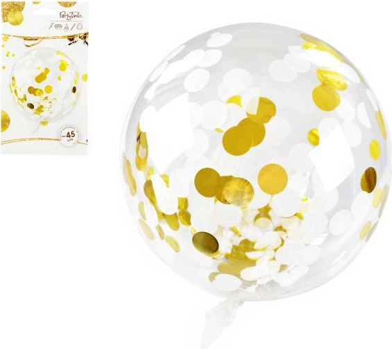 Celebrate! ballon transparent avec confettis dorés