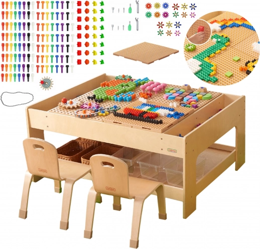 Masterkidz table éducatif en bois avec accessoires STEM Wall