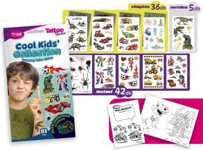 Kit de tatouages temporaires Cool Kids’ Collection - 1 pièce