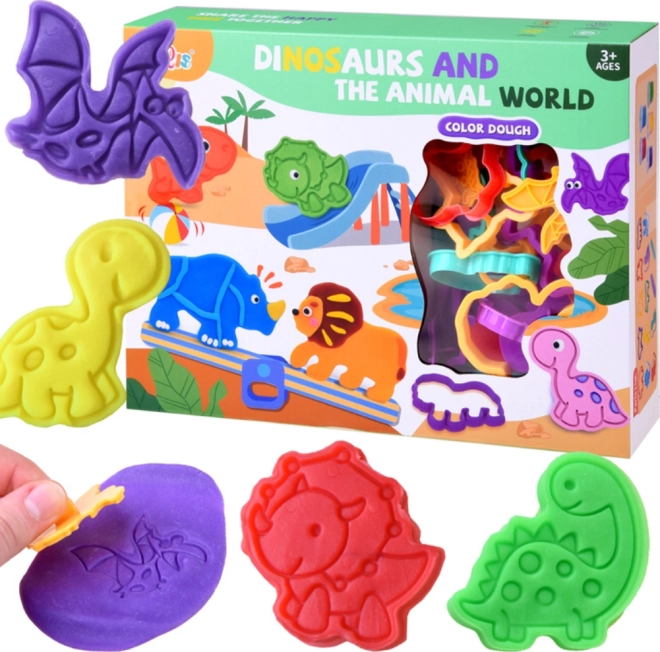 Set de pâte à modeler avec moules dinosaures