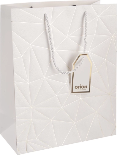 Sac cadeau en papier avec motif quadrillé blanc 26 × 12 × 32 cm