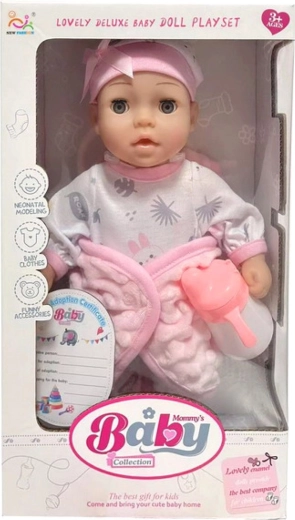 Poupée bébé avec biberon - 1 pièce