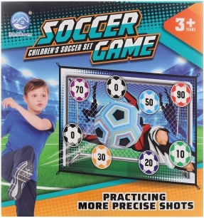 But de football en tissu illustré 150 × 100 cm avec ballon souple