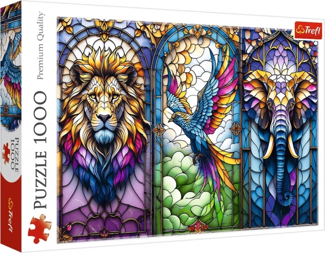 Puzzle 1000 pièces vitrail animaux Trefl