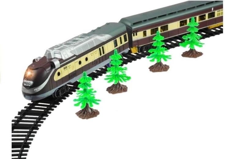 Locomotive à piles et cinq véhicules
