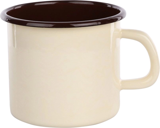 Tasse émaillée Silesia 1,25 l crème avec intérieur foncé