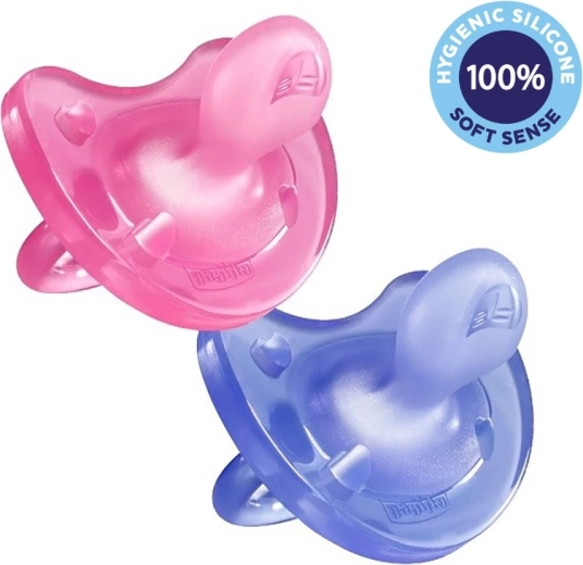 Chicco tétine Physio Soft tout silicone pour filles 16–36 mois, 2 pcs