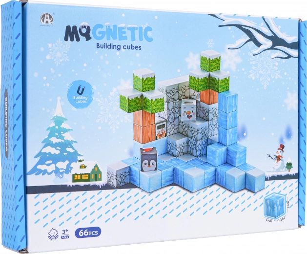 cubes et briques magnétiques 3D – set de construction 66 pièces