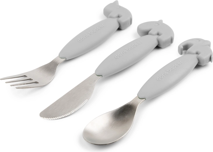 Done by Deer set de couverts Easy-grip Deer friends gris
