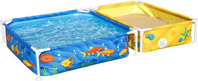 Bestway My First Frame Pool – ensemble piscine pour enfants et bac à sable 213 × 122 × 30,5 cm