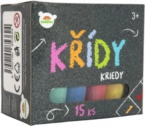 Craies de trottoir colorées en boîte, 15 pcs