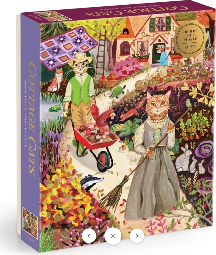 Puzzle métallisé Galison Chats à la campagne, 1000 pièces