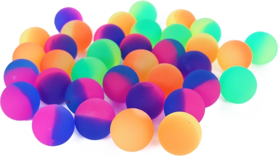 Balles rebondissantes colorées 38 mm