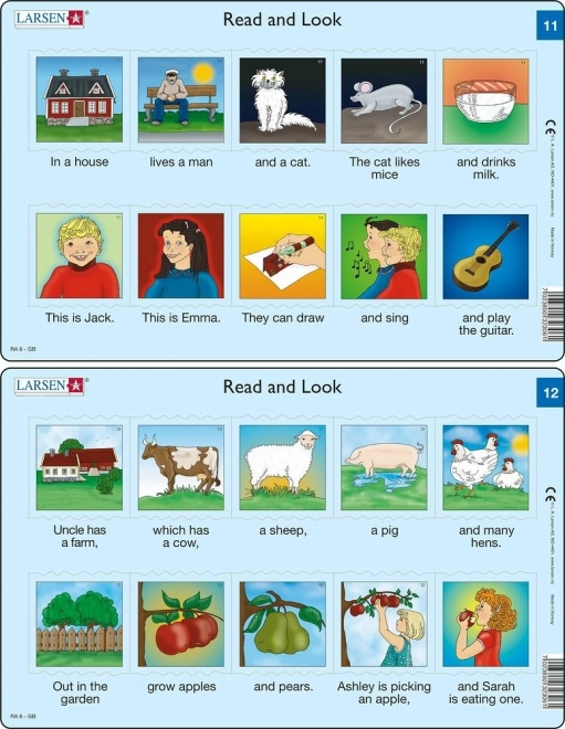 Puzzle éducatif en anglais – textes courts, 10 pièces