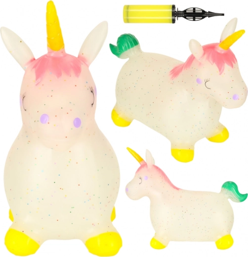 Jouet sauteur pour enfants avec pompe - Licorne en caoutchouc