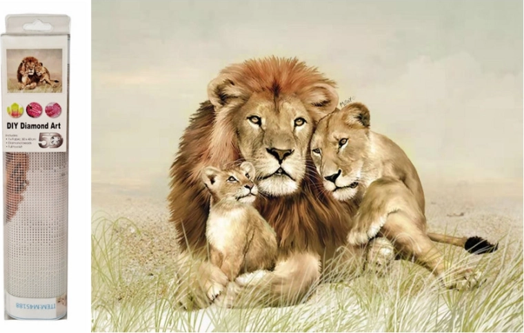 Mosaïque diamant – lions