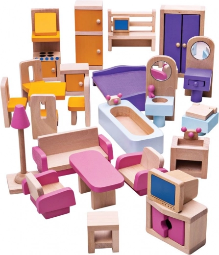 Meubles en bois pour maison de poupées