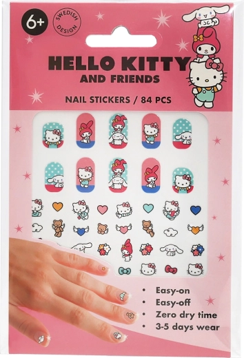 Autocollants pour ongles pour enfants Hello Kitty (84 pcs)