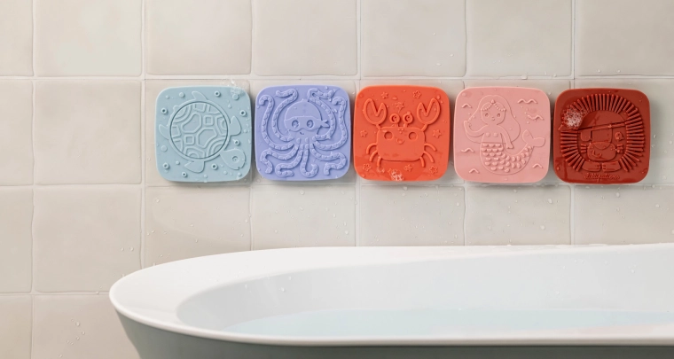 Dalles de bain sensorielles Lilliputiens avec ventouses
