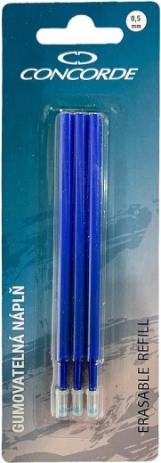 Recharges pour stylo effaçable CONCORDE, bleu, 0,5 mm, lot de 3