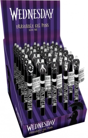 Stylo gel effaçable Wednesday 15 cm – 6 modèles