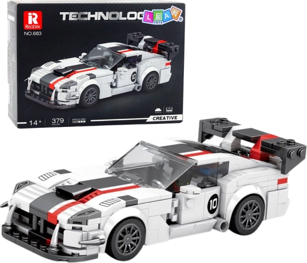 Jeu de construction voiture de sport Viper – blanc et rouge, 379 pièces