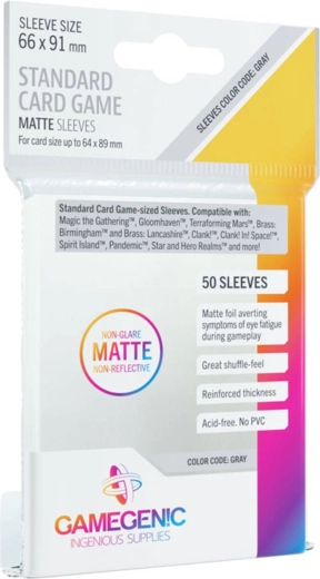 Gamegenic pochettes intérieures mates pour cartes (64 × 89 mm) – 50 pcs