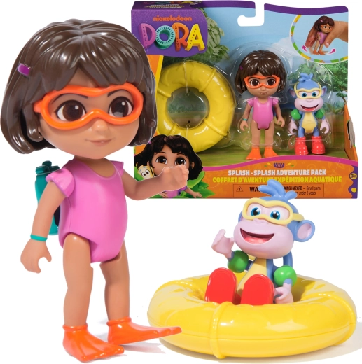 Dora découvre le monde Splash-Splash – figurines Dora et Babouche avec accessoires