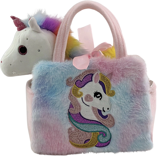 Sac à main en peluche licorne avec étoile
