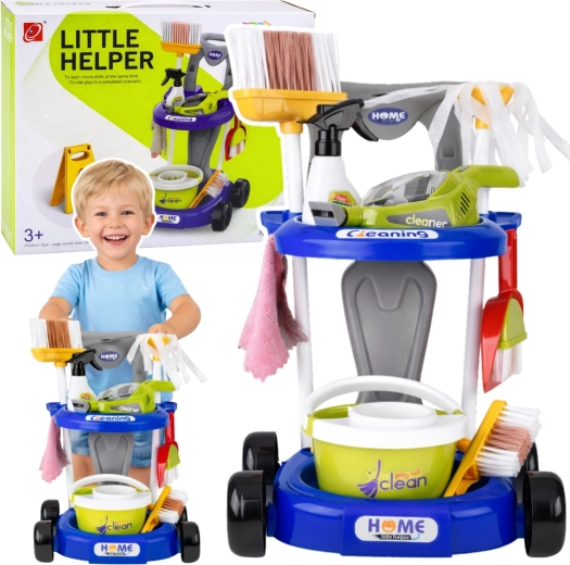 Chariot de nettoyage interactif pour enfants avec aspirateur et 20 accessoires