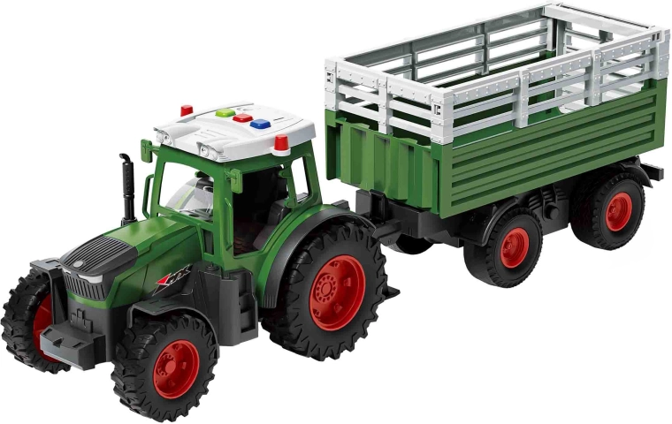 Tracteur avec remorque, effets lumineux et sonores, 42 cm
