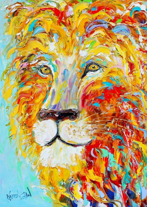 Puzzle Lion multicolore 1000 pièces