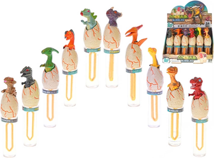 Bâton à bulles dinosaure dans un œuf 16,5 cm - 1 pièce