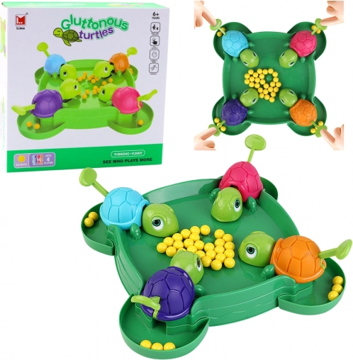 Jeu d’action familial Tortues affamées – jeu de société avec billes