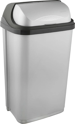 Poubelle coulissante 50 l rectangulaire en plastique – couleurs assorties