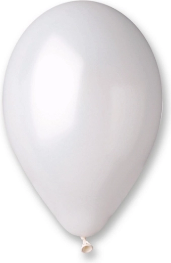 Ballons métalliques nacrés 10" blancs