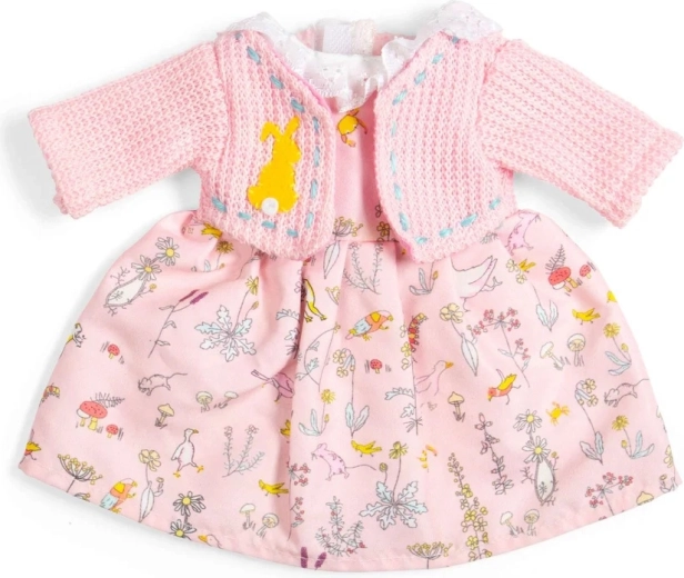 Bigjigs Toys robe à motif nature et cardigan rose pour poupée 34 cm
