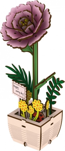 Puzzle en bois fleur Pivoine