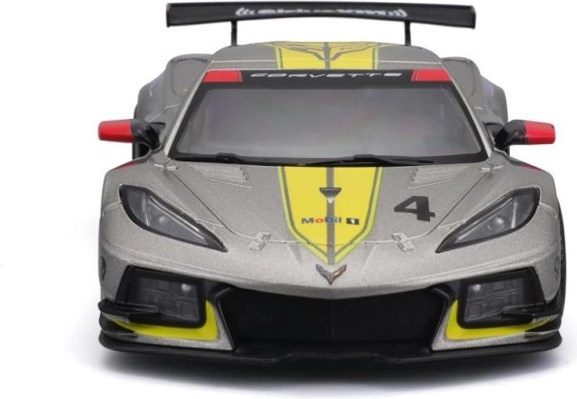 modèle de voiture en métal 1:24 BBURAGO Corvette C8.R 2020 jaune de course