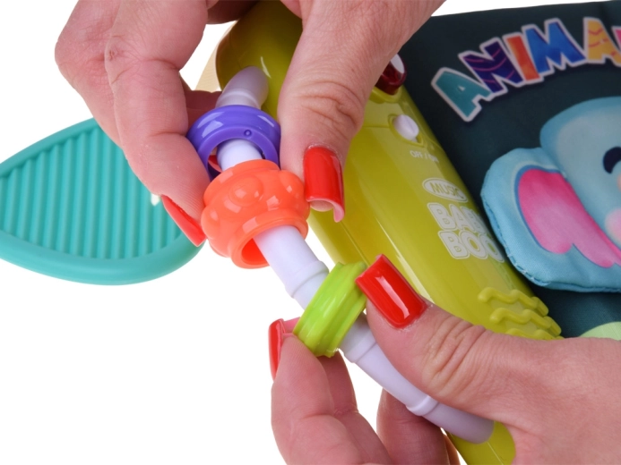 Anneau de dentition en silicone et poignée avec perles