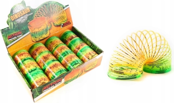 Ressort sauteur pour enfants avec motif dinosaures (12 pcs en présentoir)