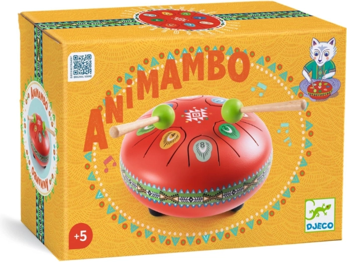 Djeco Animambo tambour à langue rouge avec cartes de notes
