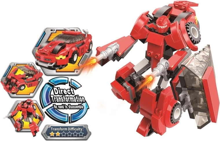 Pompiers de feu – jeu de construction robot et voiture transformables