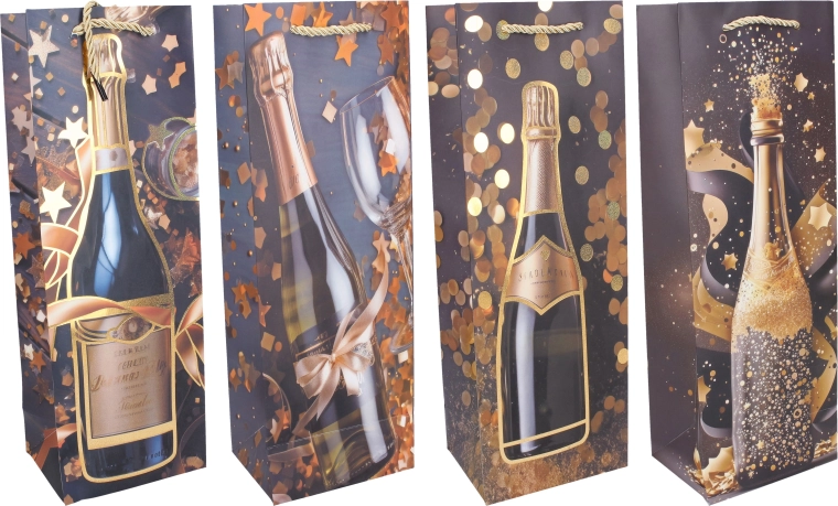 Sac cadeau pour bouteille M 35 × 12 × 9 cm Celorok - 1 pièce