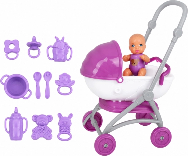 Landau et accessoires pour s’occuper du bébé